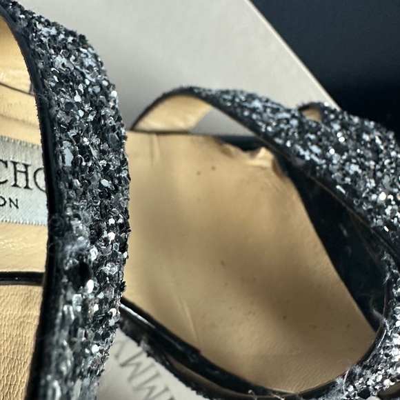 Jimmy Choo Black Glitter Vamp Ankle Strap
Platform Heels size 6 - Picture 6 of 11